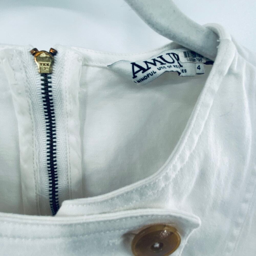 AMUR White Sleeveless Ruffle Front Button Mini Dress - Picture 6 of 14